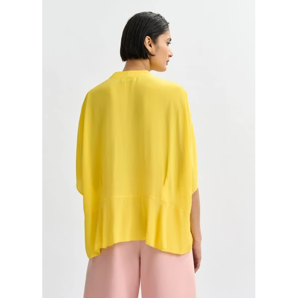 Essentiel Antwerp Yellow oversized top with peplum hemline, view 5