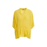 Essentiel Antwerp Yellow oversized top with peplum hemline