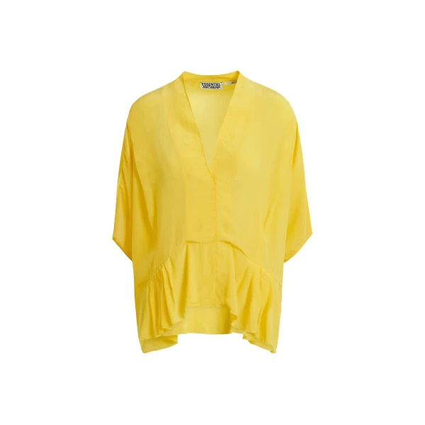 Yellow oversized top with peplum hemline