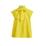 Essentiel Antwerp Yellow sleeveless top with tie neckline