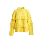 Essentiel Antwerp Yellow sweater with fringe details