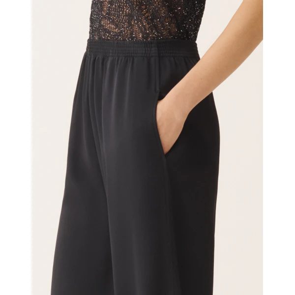 Fabiana Filippi Amelia Trousers in Midnight Blue Enver Satin, view 5