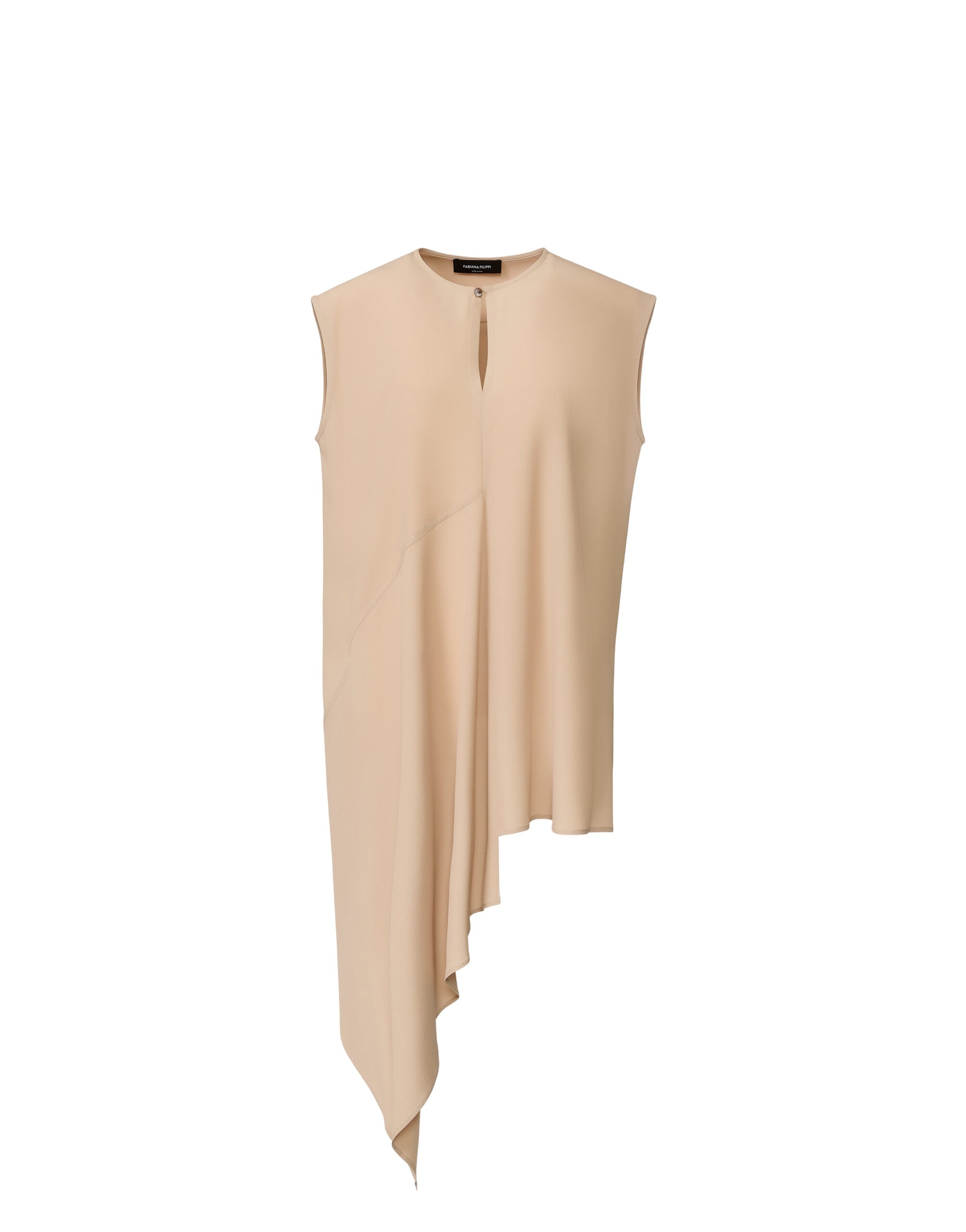 Fabiana Filippi Asymmetric Top in Crepe de Chine, Maple