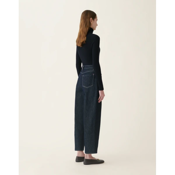 Fabiana Filippi Barrel Denim Trousers in Softened Blue, view 3