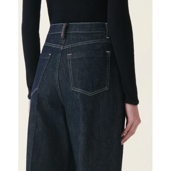Fabiana Filippi Barrel Denim Trousers in Softened Blue, view 4
