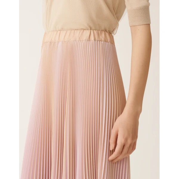 Fabiana Filippi Bicolor Pleated Satin Skirt in Pink, view 5