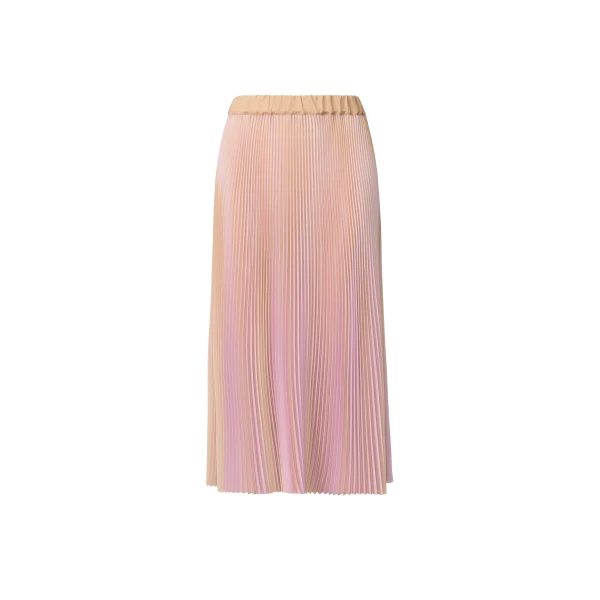 Fabiana Filippi Bicolor Pleated Satin Skirt in Pink