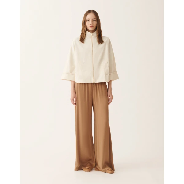 Fabiana Filippi Boxy Caban in Trench Cotton, Butter Coat, view 3