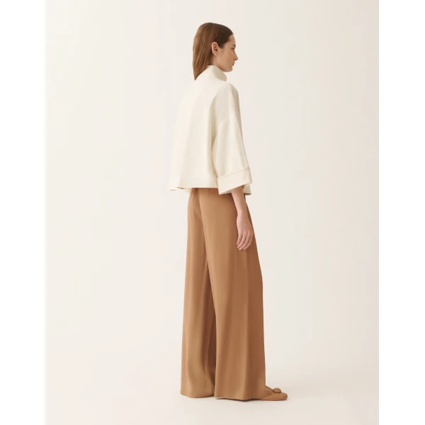 Fabiana Filippi Boxy Caban in Trench Cotton, Butter Coat, view 4