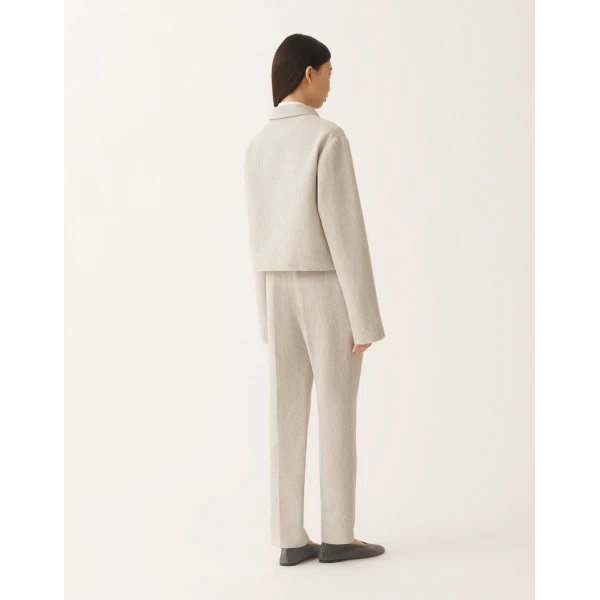 Fabiana Filippi Boxy Jacket in Drop Fil Coupé Tailoring, Ice, view 4