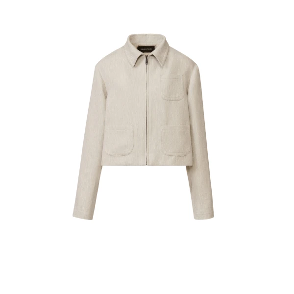 Fabiana Filippi Boxy Jacket in Drop Fil Coupé Tailoring, Ice