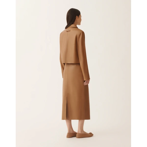 Fabiana Filippi Boxy Jacket in Lissé Nappa, Wicker, view 4
