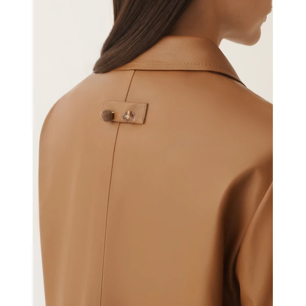 Fabiana Filippi Boxy Jacket in Lissé Nappa, Wicker, view 6