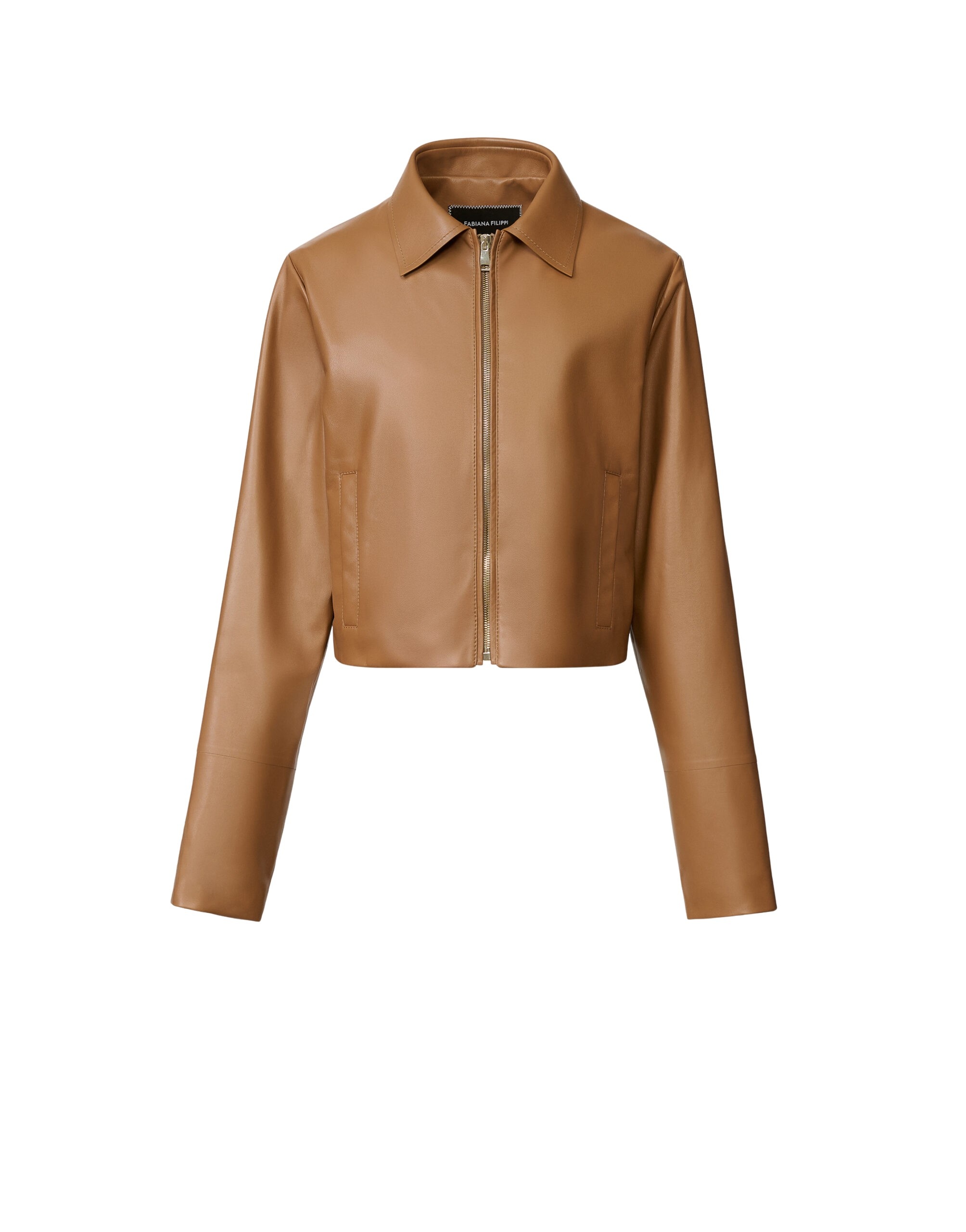 Fabiana Filippi Boxy Jacket in Lissé Nappa, Wicker