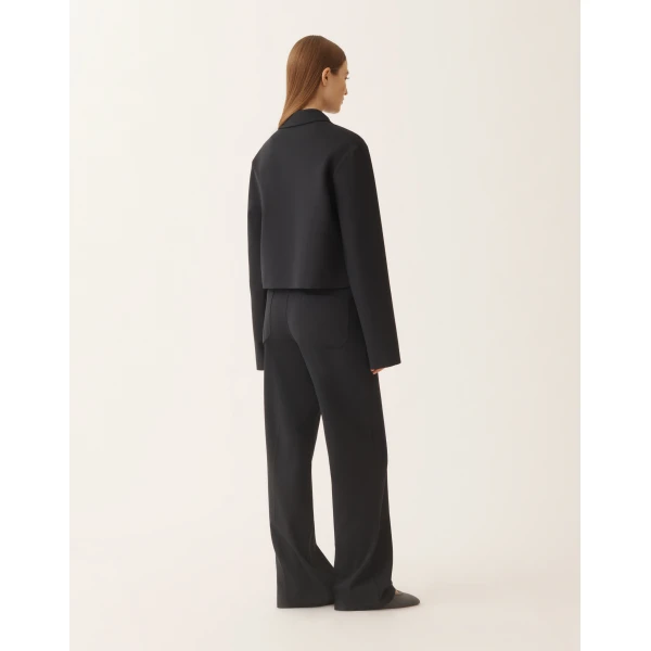Fabiana Filippi Boxy Jacket in Midnight Blue Milano Stitch Jersey, view 4