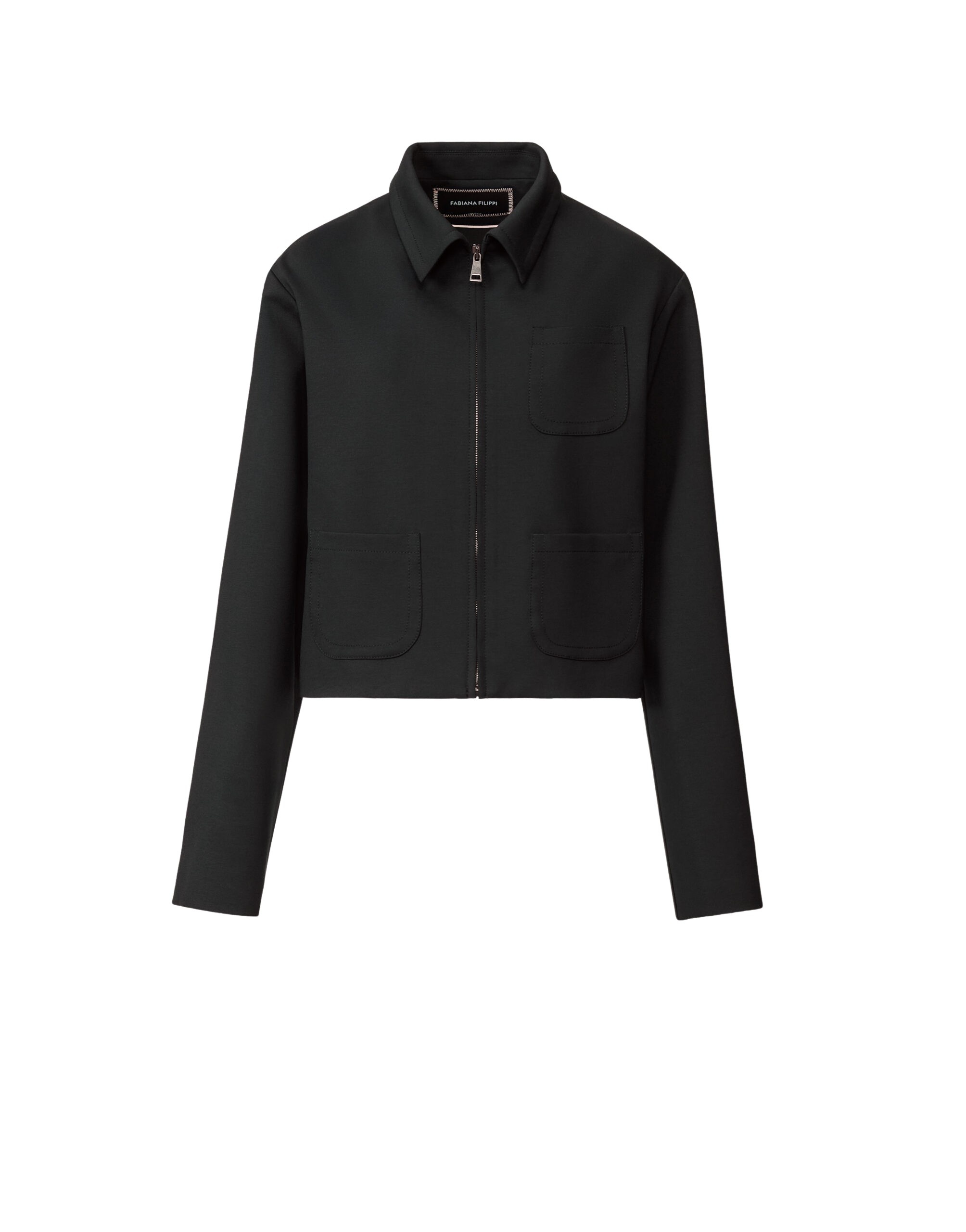 Fabiana Filippi Boxy Jacket in Midnight Blue Milano Stitch Jersey