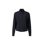 Fabiana Filippi Boxy Shirt in Cool Wool, Midnight Blue