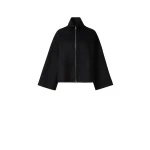 Fabiana Filippi Boxy Wool Double Coat in Night Blue