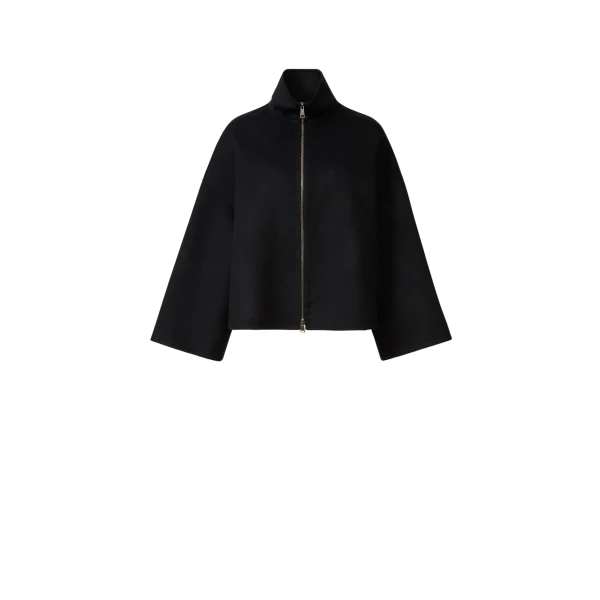 Fabiana Filippi Boxy Wool Double Coat in Night Blue