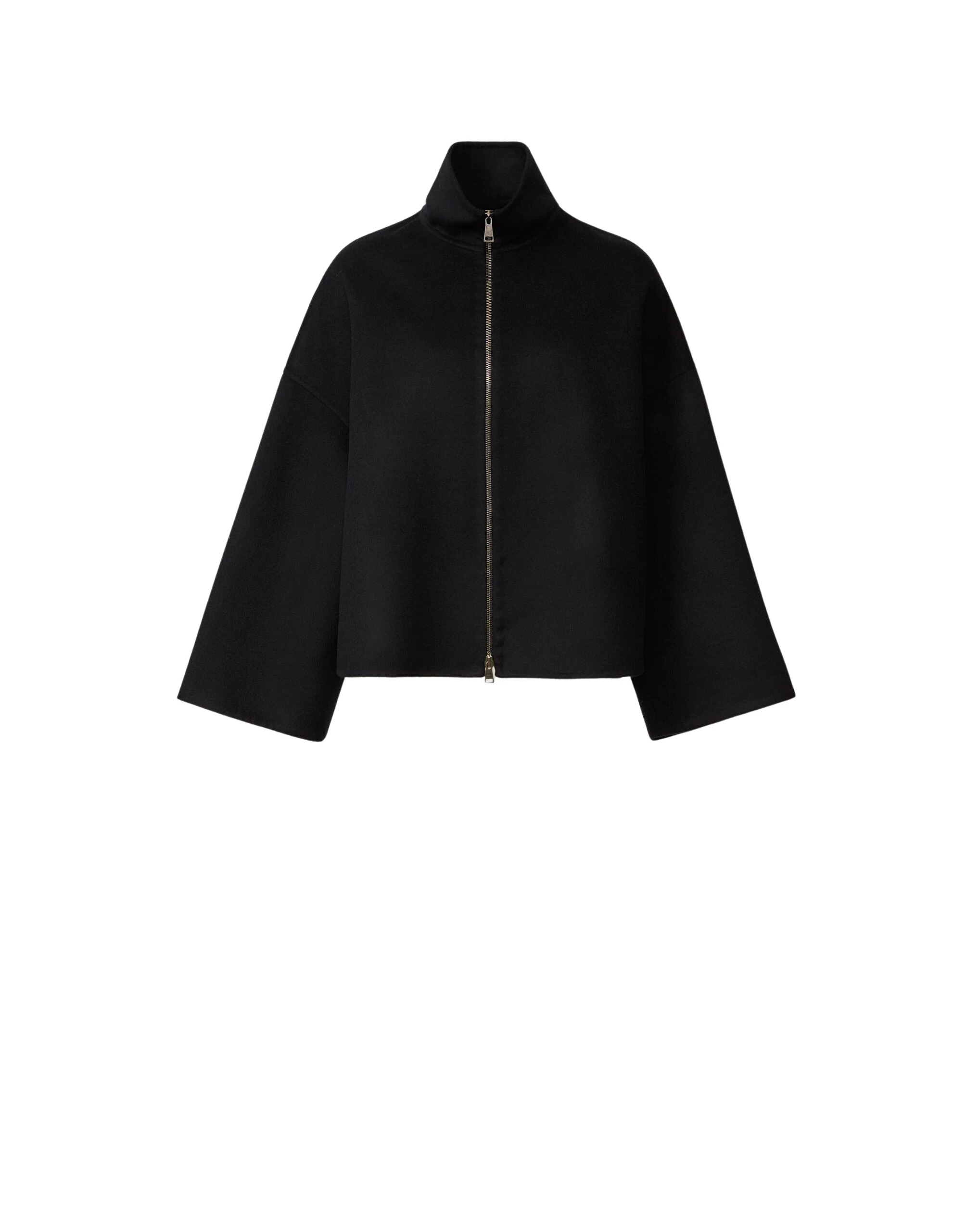 Boxy Wool Double Coat in Night Blue