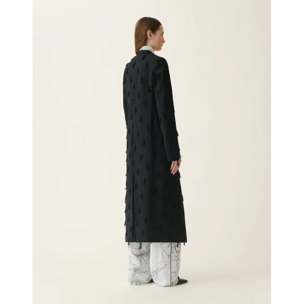 Fabiana Filippi Cady Topcoat in Midnight Blue Coat, view 4