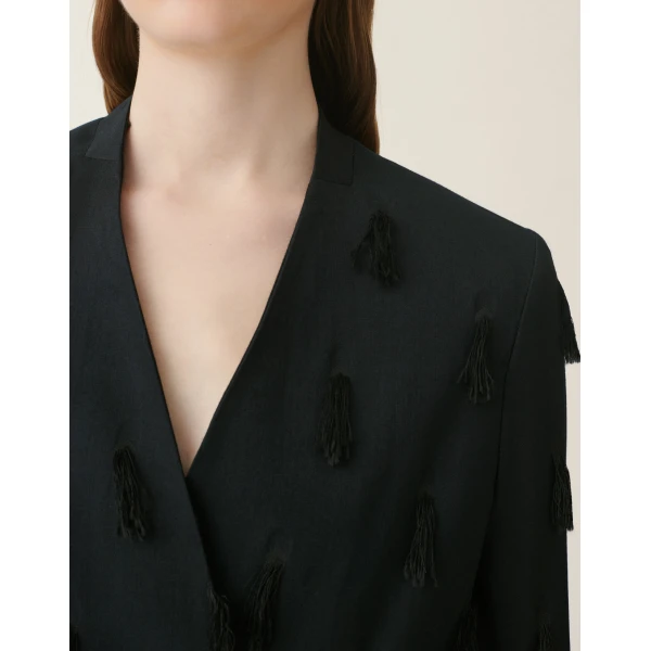 Fabiana Filippi Cady Topcoat in Midnight Blue Coat, view 5