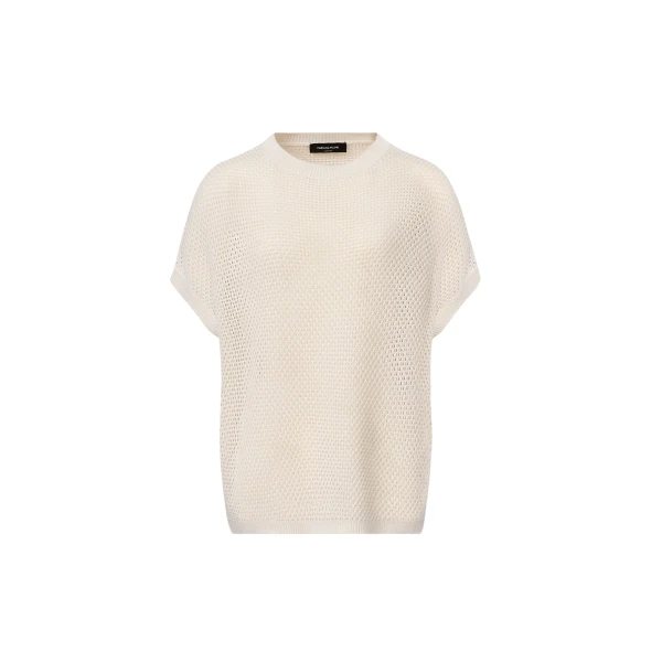 Fabiana Filippi Cape in Organic Cotton with Shiny Viscose, Butter