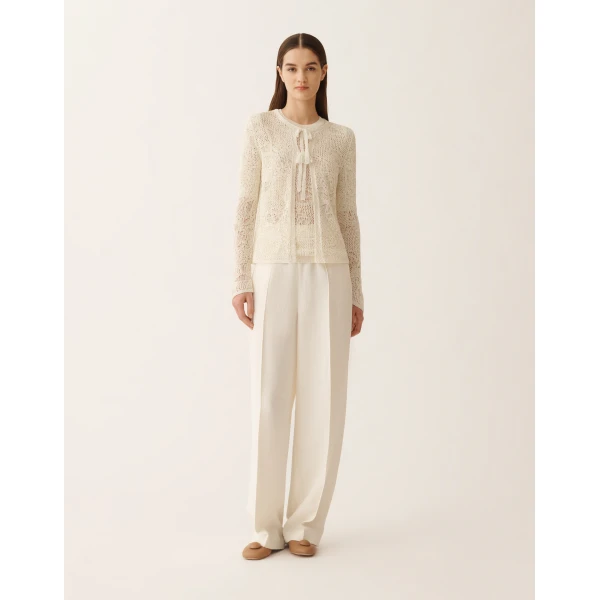 Fabiana Filippi Cardigan in Micro Sequins, Mastic, view 3