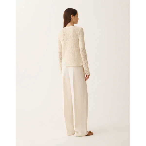 Fabiana Filippi Cardigan in Micro Sequins, Mastic, view 4