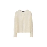 Fabiana Filippi Cardigan in Micro Sequins, Mastic