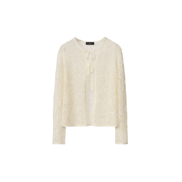 Fabiana Filippi Cardigan in Micro Sequins, Mastic