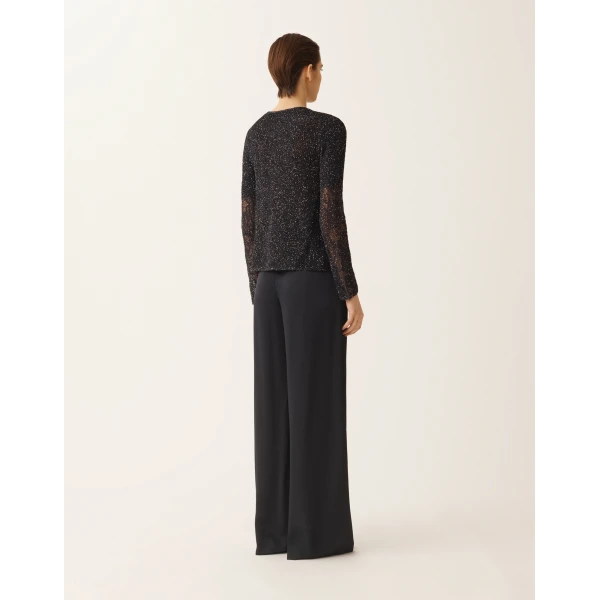 Fabiana Filippi Cardigan in Midnight Blue Micro Sequins, view 4