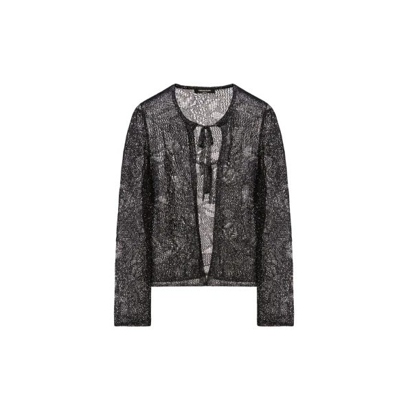 Fabiana Filippi Cardigan in Midnight Blue Micro Sequins