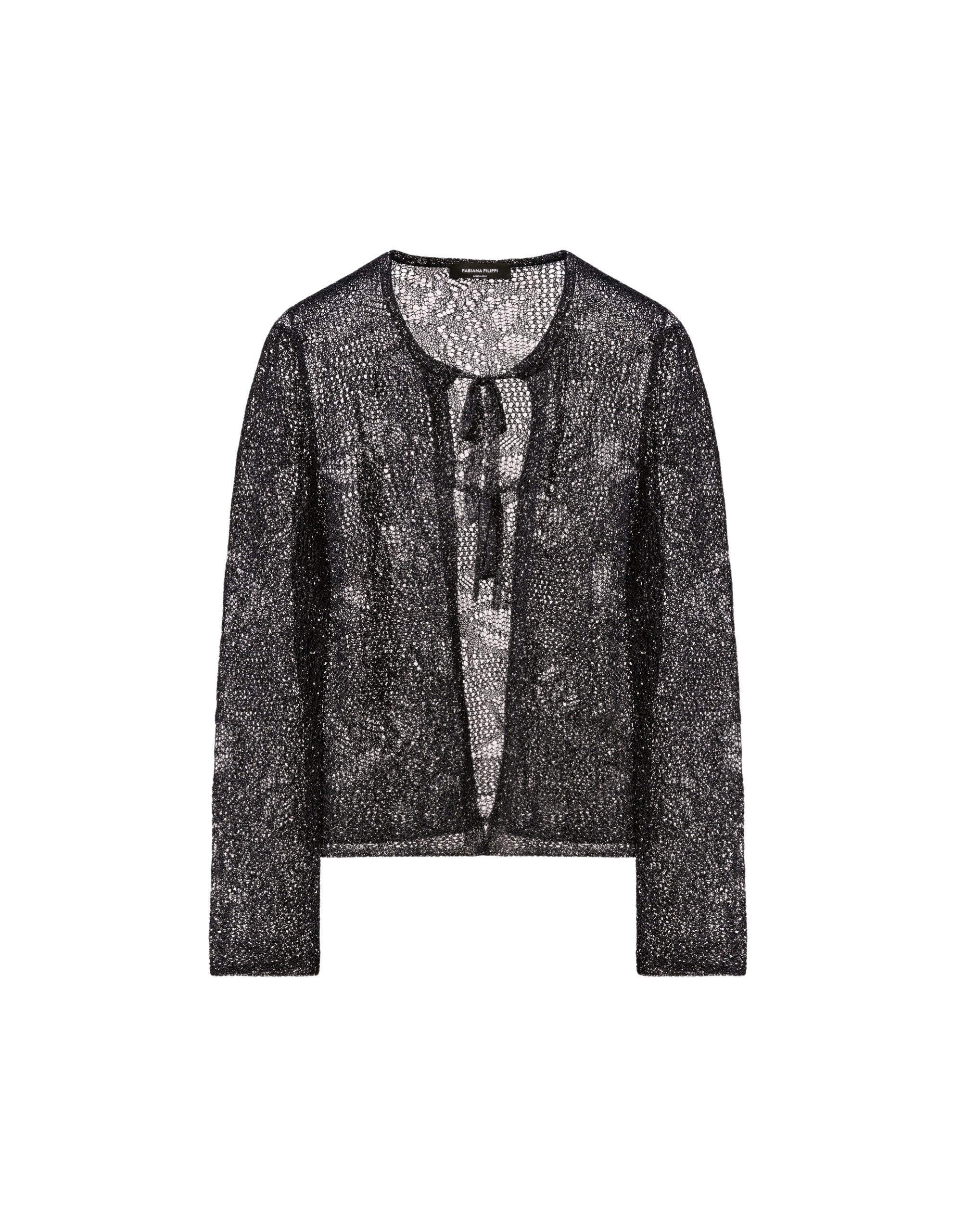 Fabiana Filippi Cardigan in Midnight Blue Micro Sequins