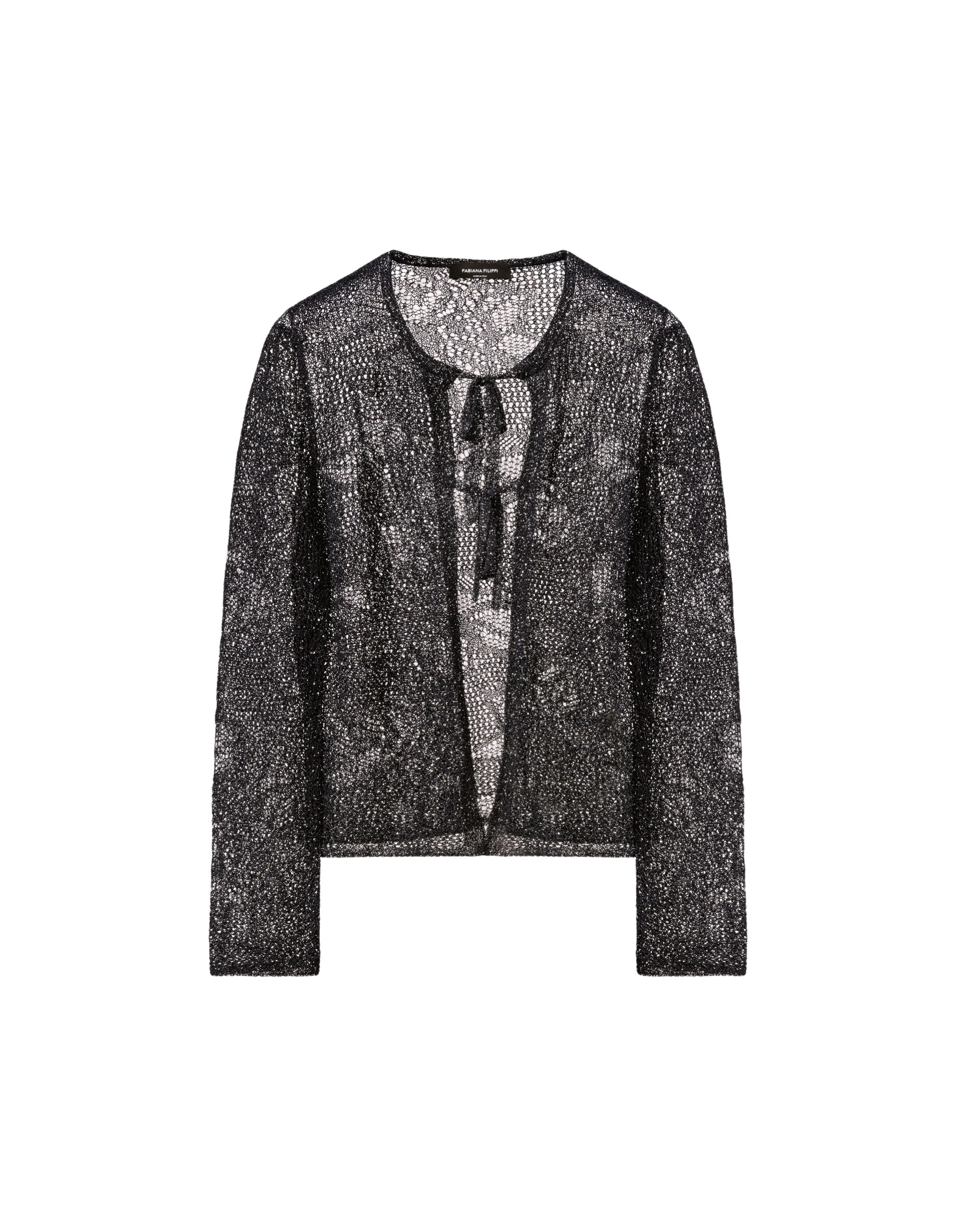 Fabiana Filippi Cardigan in Midnight Blue Micro Sequins