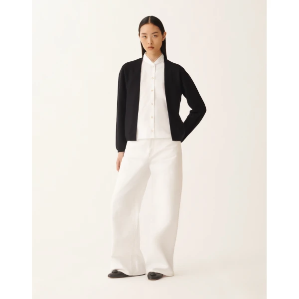 Fabiana Filippi Cardigan in Organic Cotton, Midnight Blue, view 3
