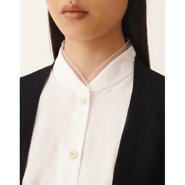 Fabiana Filippi Cardigan in Organic Cotton, Midnight Blue, view 6