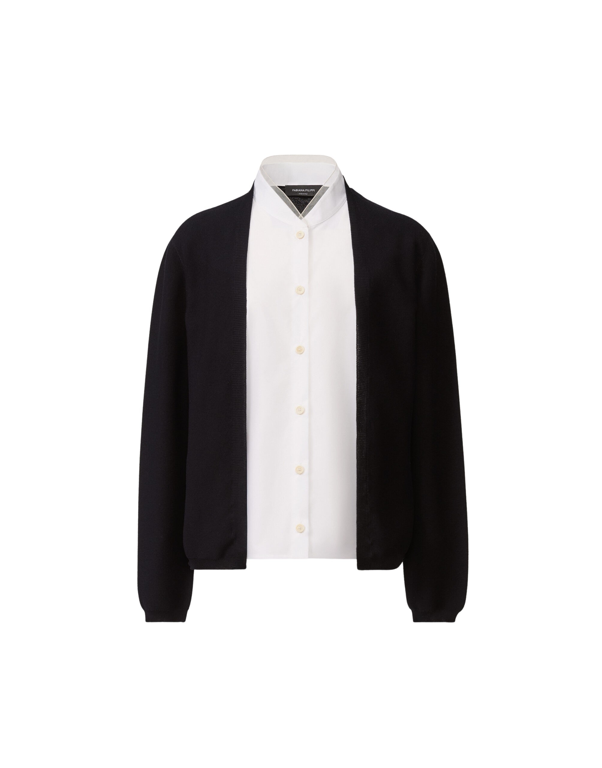 Fabiana Filippi Cardigan in Organic Cotton, Midnight Blue