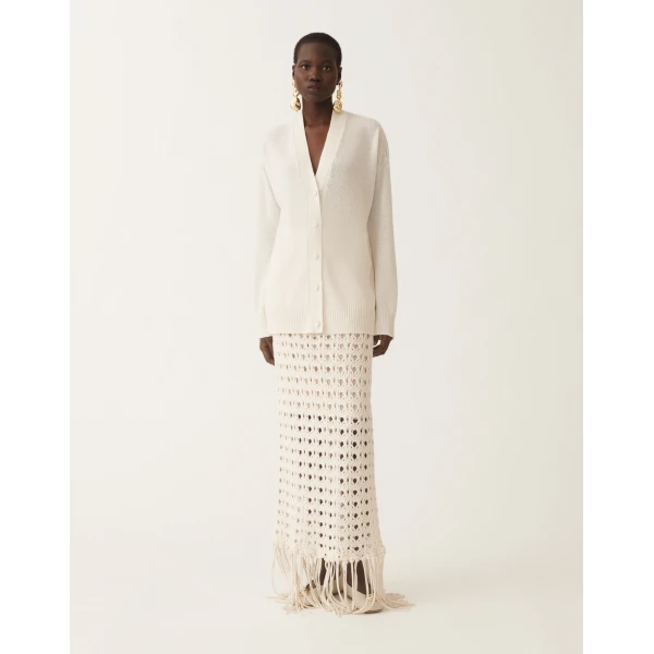 Fabiana Filippi Cashmere Sweater in White, view 3