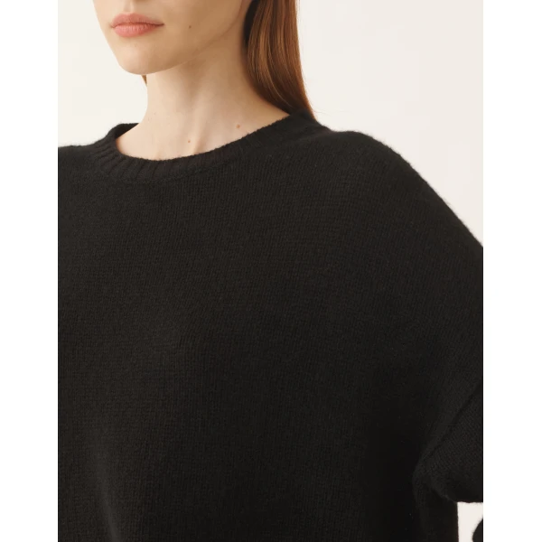 Fabiana Filippi Cashmere T-shirt in Black Knit, view 5