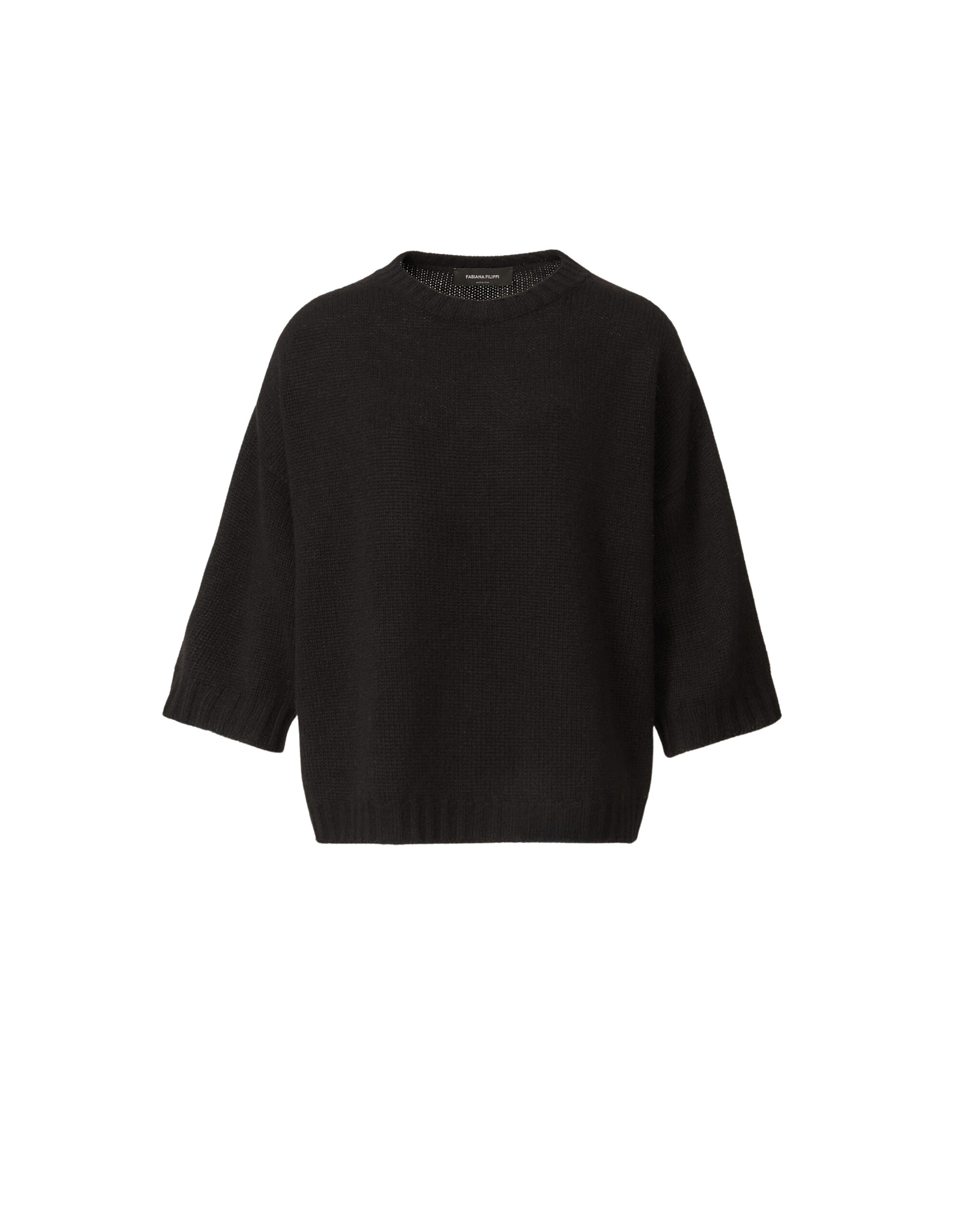 Fabiana Filippi Cashmere T-shirt in Black Knit