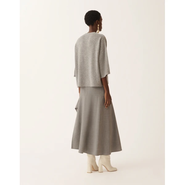 Fabiana Filippi Cashmere T-shirt in Grey Knit, view 4