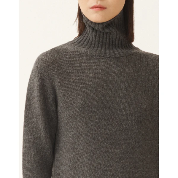Fabiana Filippi Cashmere Turtleneck Sweater in Grey, view 5