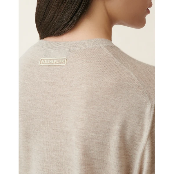 Fabiana Filippi Cashmere and Silk Sweater in Cachà, view 6