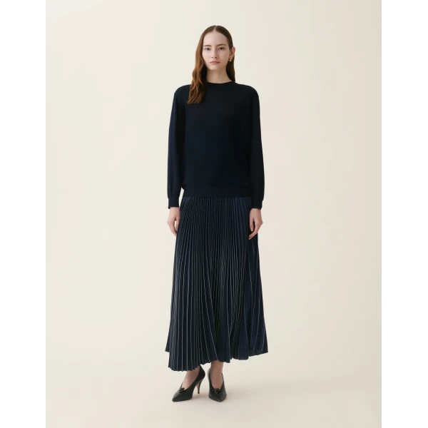 Fabiana Filippi Cashmere and Silk Sweater in Midnight Blue, view 3