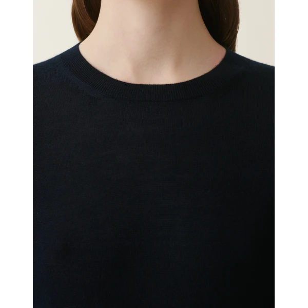 Fabiana Filippi Cashmere and Silk Sweater in Midnight Blue, view 5