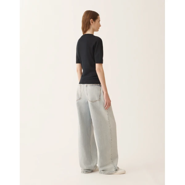Fabiana Filippi Cashmere and Silk Sweater in Night Blue, view 4
