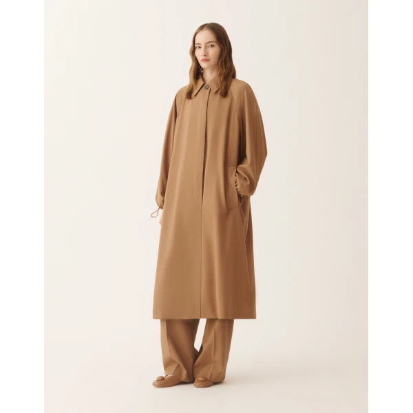 Fabiana Filippi Coat in Techno Tailoring, Wicker, view 3