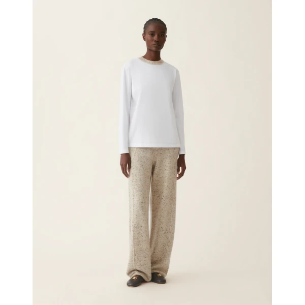 Fabiana Filippi Cotton Jersey T-shirt in Optical White Top, view 3
