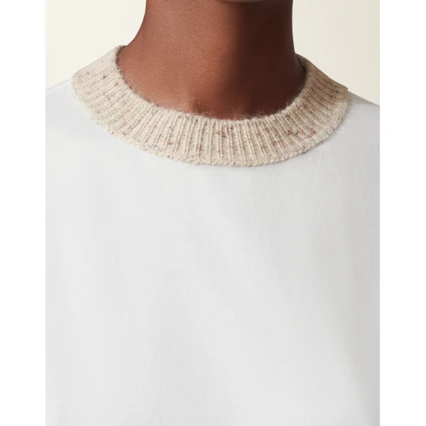 Fabiana Filippi Cotton Jersey T-shirt in Optical White Top, view 5